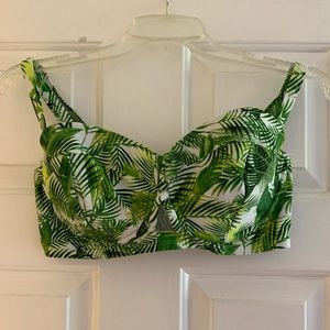 Leaf Print Bikini Top